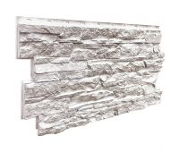 Фасадные панели (цокольный сайдинг) коллекция Скала - Мелованный белый Фасадные панели (цокольный сайдинг) коллекция Скала - Мелованный белый