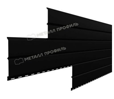 Металлический сайдинг Lбрус-15х240 (VikingMP-01-9005-0.45) Черный темный от производителя  Металл Профиль по цене 1 550 р
